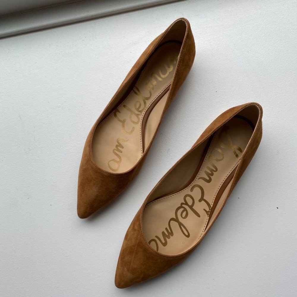 Sam Edelman Suede Flats with Gold Studs - Tan Size 6.5